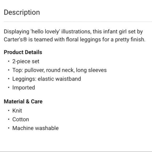 Carter Hello Lovely 2 piece set Size:3T - Picture 2 of 5
